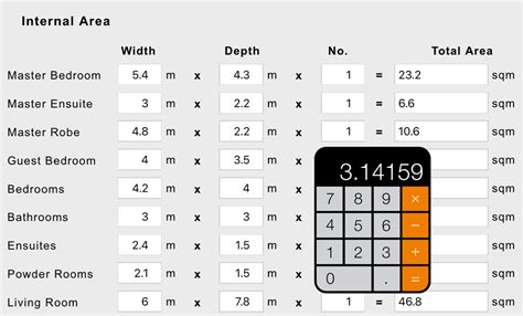 Room Size Calculator .